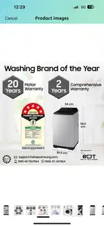 Samsung 8 kg top load automatic machine washing