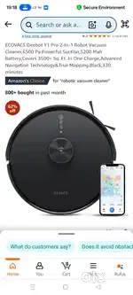 ECOVACS Deebot Y1 Pro 2-In-1 Robot Vacuum Cleaner,6500 Pa