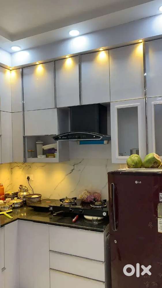 Two room fully furnished Bed AC fridge inverter geyser sofa set LED