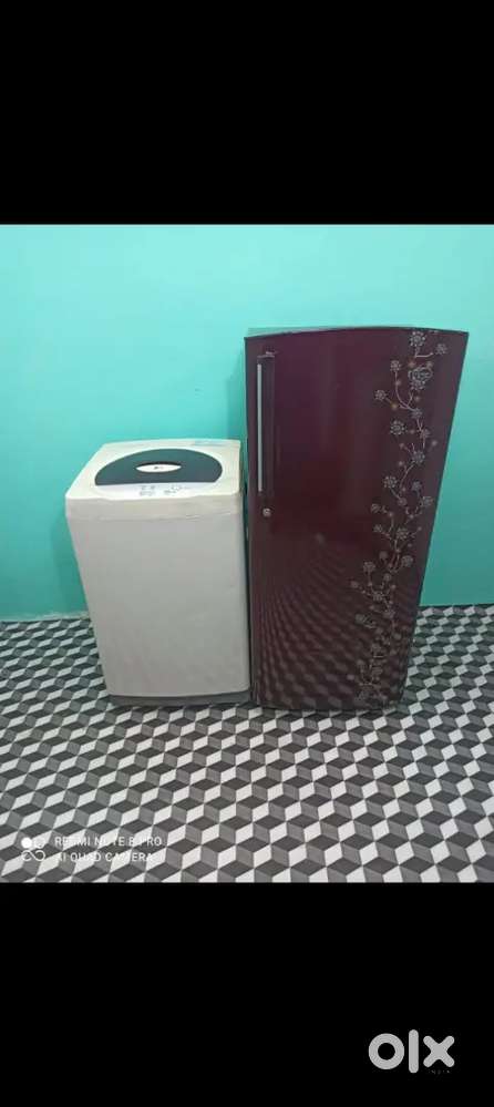 Videocon single door flower design fridge , LG top load white colour