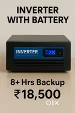 Inverter with Battery – 8+ Hrs Backup – Good Condition