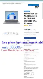 Lenovo 1 month Old laptop For Sale