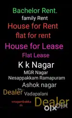 House for rent.flat. Ashok Nagar.k.k.nager. virugambakkam.nesappakkam.