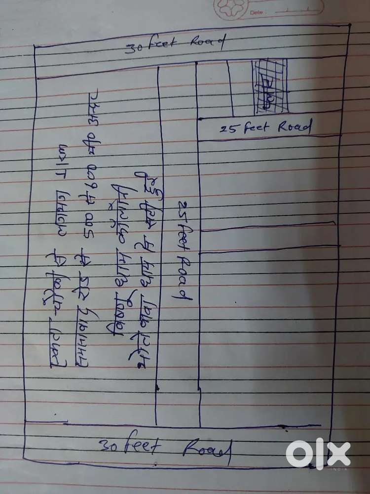 158 वर्ग गज का plat h samsabad road से 500 मीटर अंदर