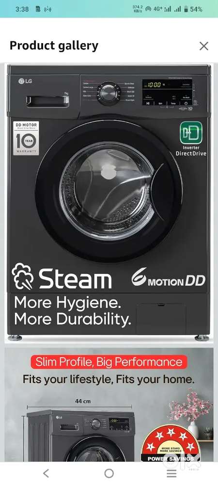 LG 7 Kg washing machine 1.6year old, perfect condition, motor warrenty