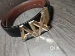 Armani Exchange Men Leather Belt with Logo Buckle Closure