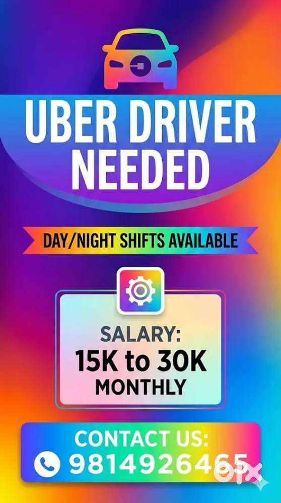 Driver required for cab under uber in delhi ncr