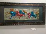 Horse painting wall wooden