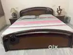 double bed with side tables without mattresses
