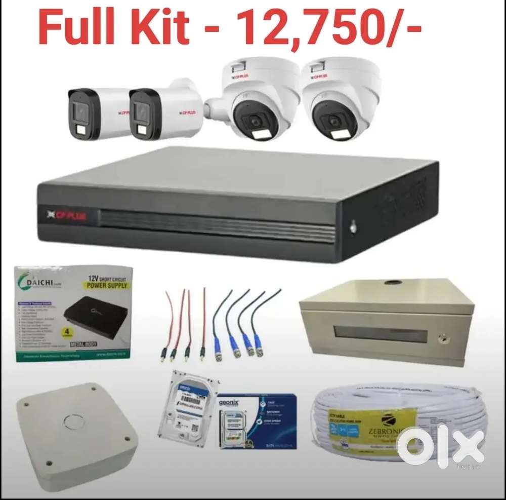 CP Plus 4-Ch DVR full Kit - 12750/- And Wifi Bulb Dual Lens- 1650/-