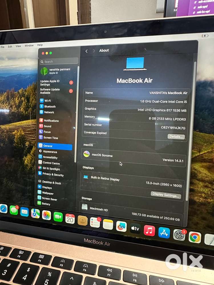 Macbook air - 250 gb