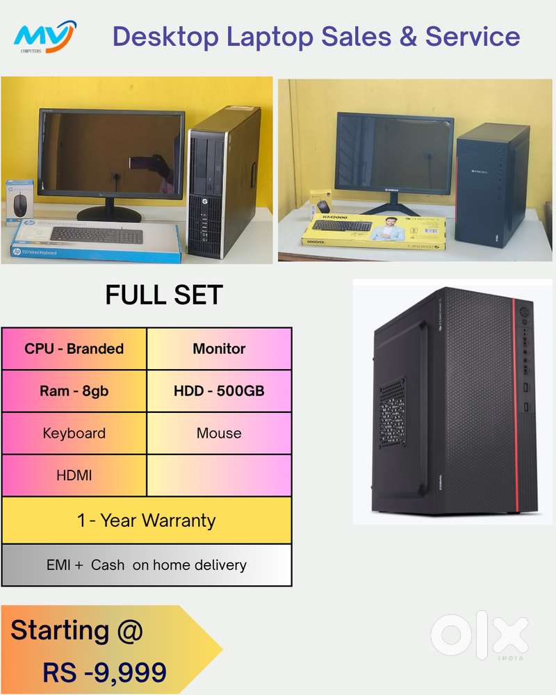 Desktop Laptop CPU Full Set i3-i5-i7 Available @ Low Price