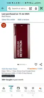 1 month new haier fridge