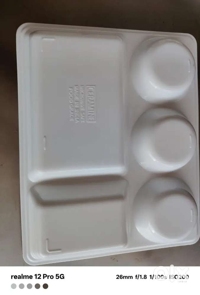 BPA Free Plastic New Stack Thali 5 In 1  Microwave Safe white