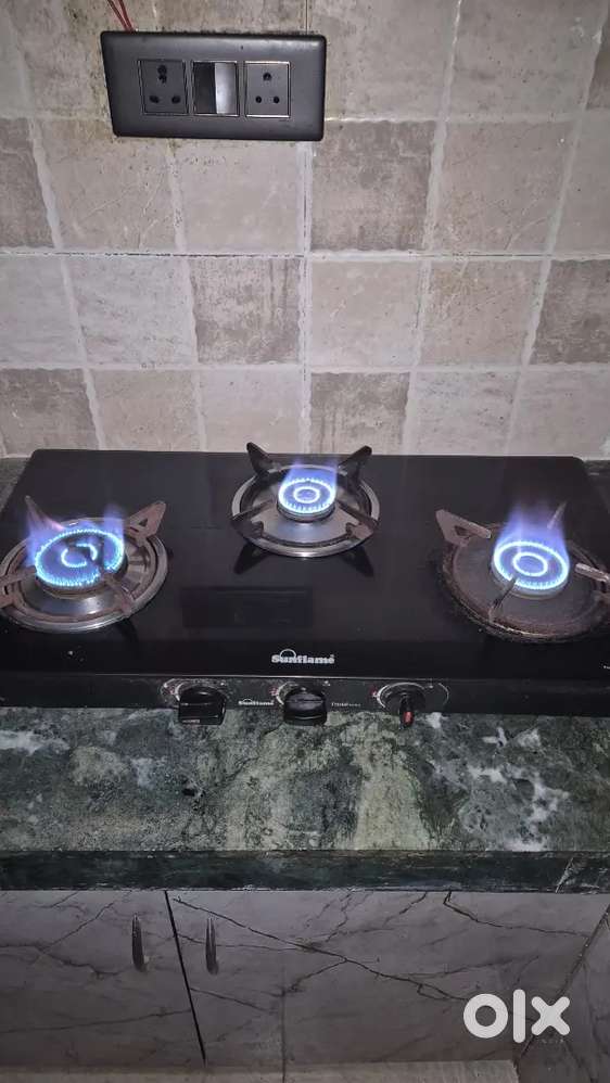 3 Burner Sunflame Glass Top Stove