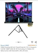 Projector screen 4x6 feet