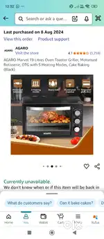 I want to sell my oven otg  which I bought in August 2024