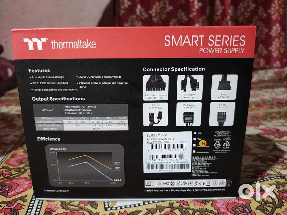 Power Supply Tharmaltake BX1 650 Watt 80+ Bronze