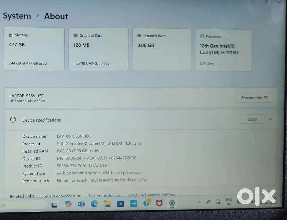HP laptop i3