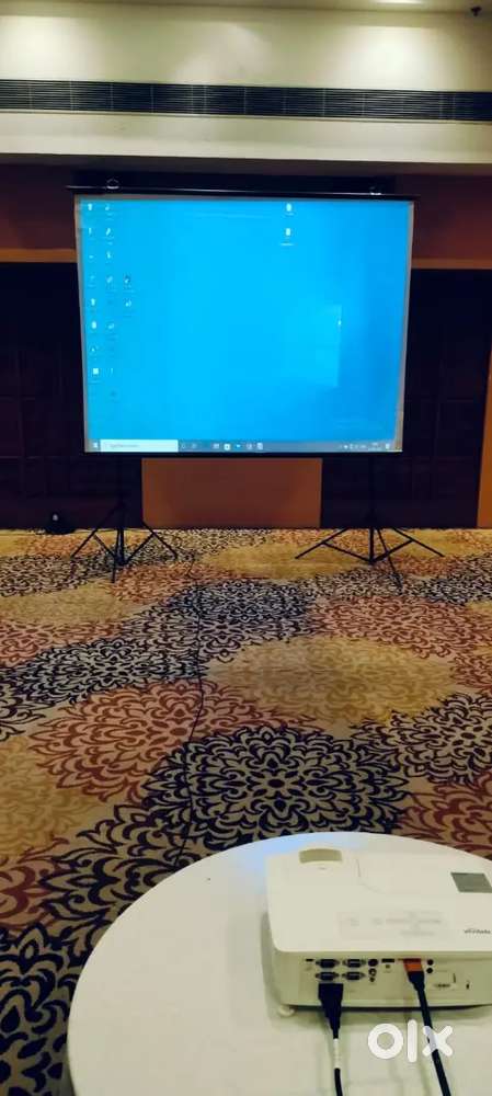 Projector and screen speaker Mike's rentals overall Mumbai