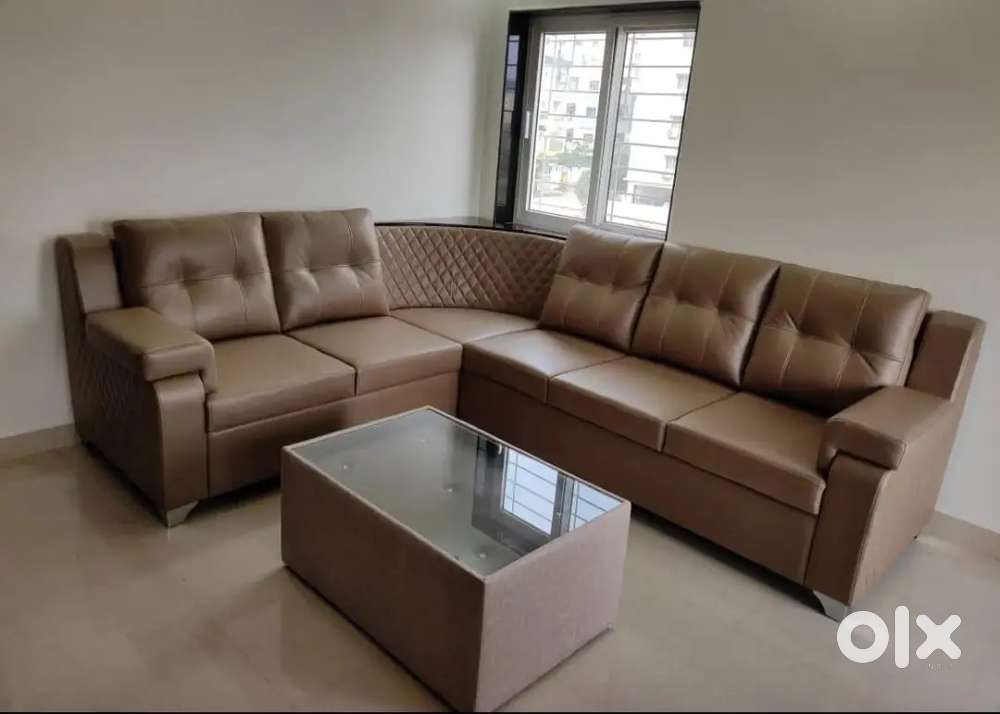 Luxurious design L shape sofa set with loose pillows in starf premium