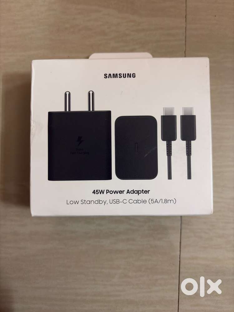 Samsung Original 45Wcharger with S24 ultra Tempered Glass & Back Cover