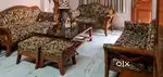 Premium Sagwan Wood Sofa Set with Center Table – Excellent Condition