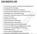 Auditor, Income Tax filing, GST filing and registration IT filing