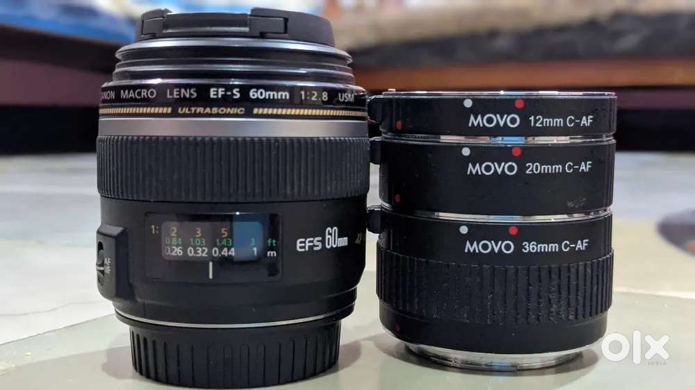 Canon Lens Macro lens 60 mm with free extension tubes.