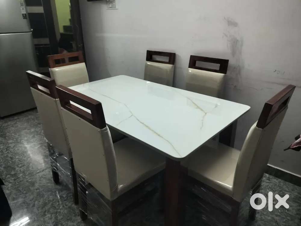 6 chair dinning table with beautiful chair with beautiful marble