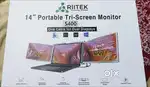 RIITEK 14 FHD 1080P Portable Tri-Screen Monitor for
15-17 Laptop