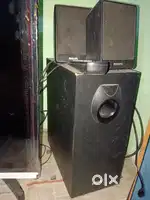 Home theatre. 2.1 channel only aux connection available. No blutooth