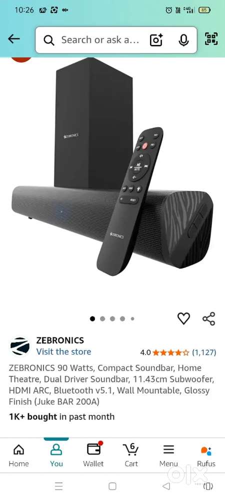 Zebronics Soundbar fixed ₹2500. @ No final price.