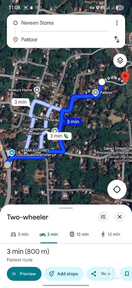 55cent land for sale pattor, pandhalam