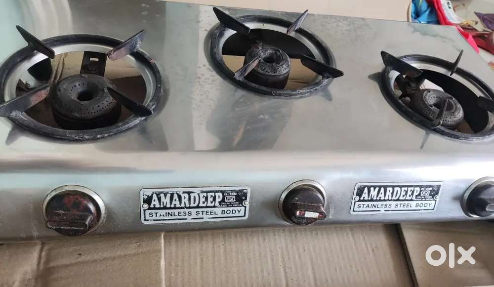 Three Burner Steel Stove