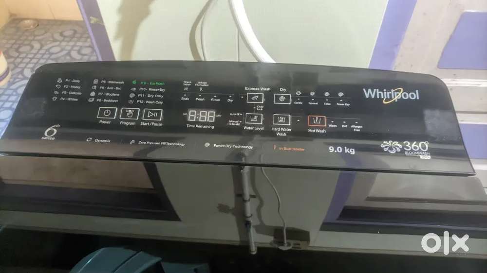 Wirpool fully automatic 9kg washing machine