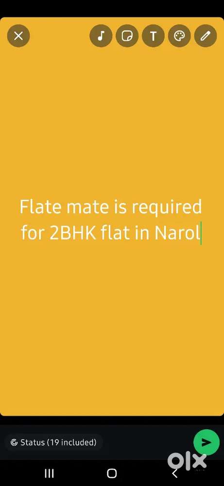 One bachole male mate required for 2 BHK FLat