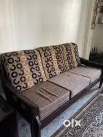 Sagwaan Wood Sofa Set & Wall Unit