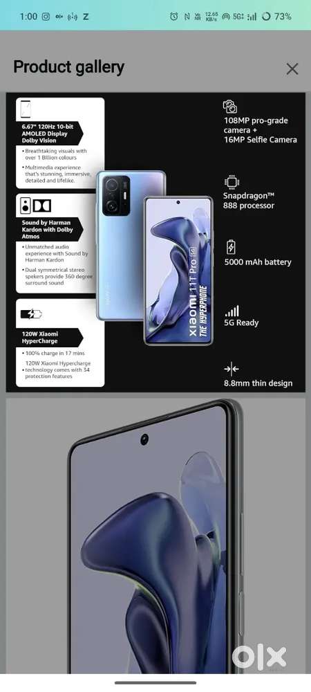 Xiaoping 11t pro 5g 12/256 good condition all original