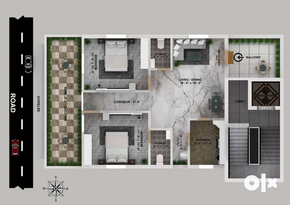 Spacious 2BHK Penthouse for SALE! in Warasiguda - Prime Location