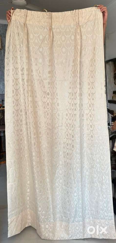 Embroidered Elegant Beige Curtains