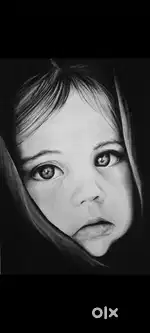 Aesthetic Sketch art of a baby with frame.