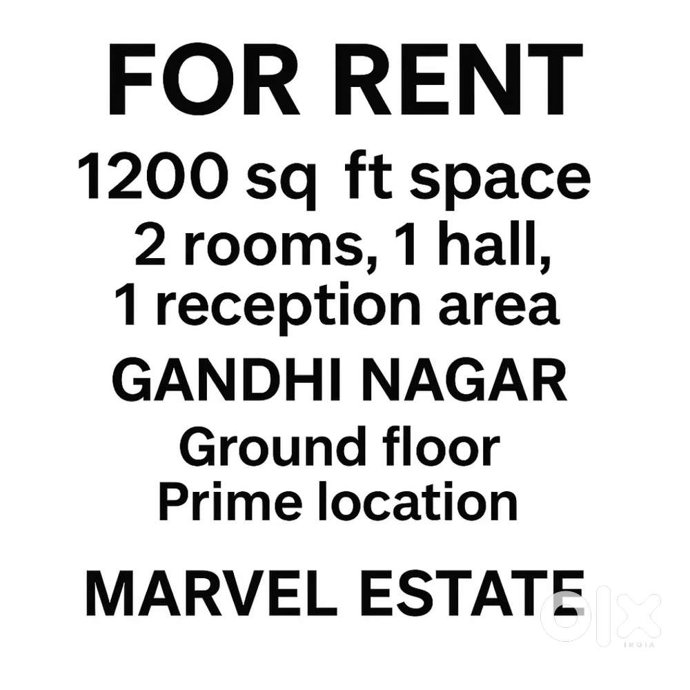 Prime location 1200 sqft space ground floor Gandhi Nagar
