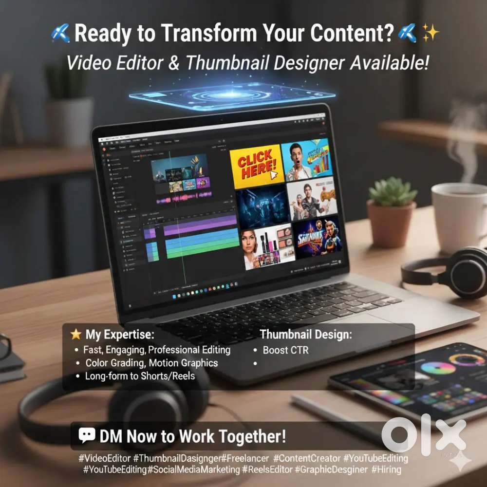 I'm Videos Editor & Thumbnail, Post Designer