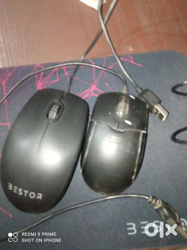 2 mouse-big and small both , with mouse bestor company pad