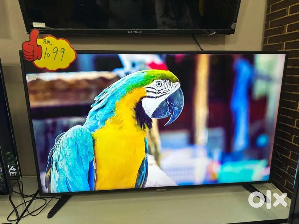 New 43INCH 4k UHD Led tv android voice air control remote frameless