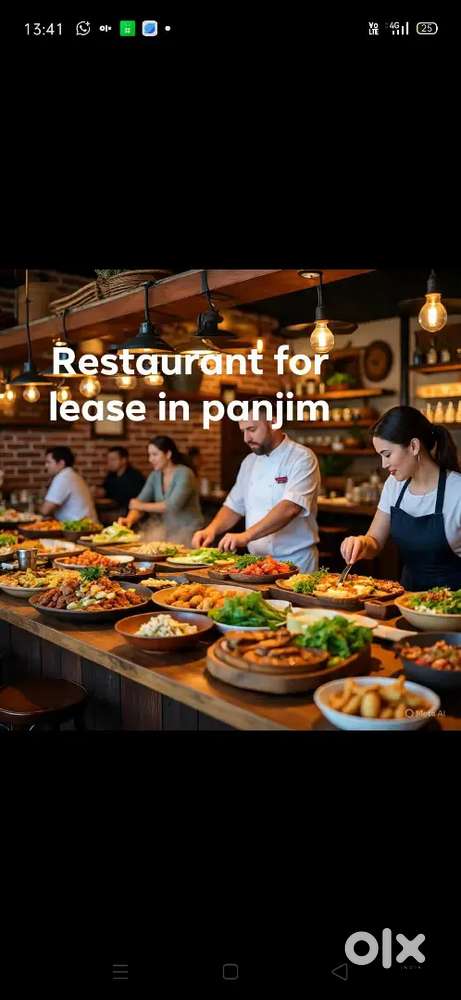 Fully furnished restaurant for lease in panjim .