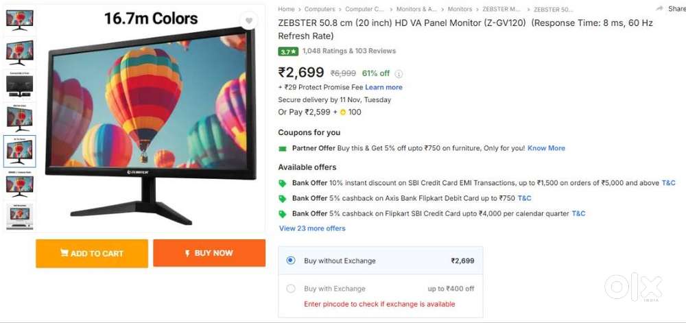 zebster Monitor 20 inch