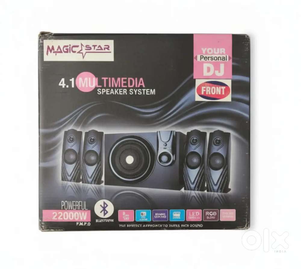 MagicStar 4.1 Multimedia Speaker System 22000W  Powerful Subwoofer