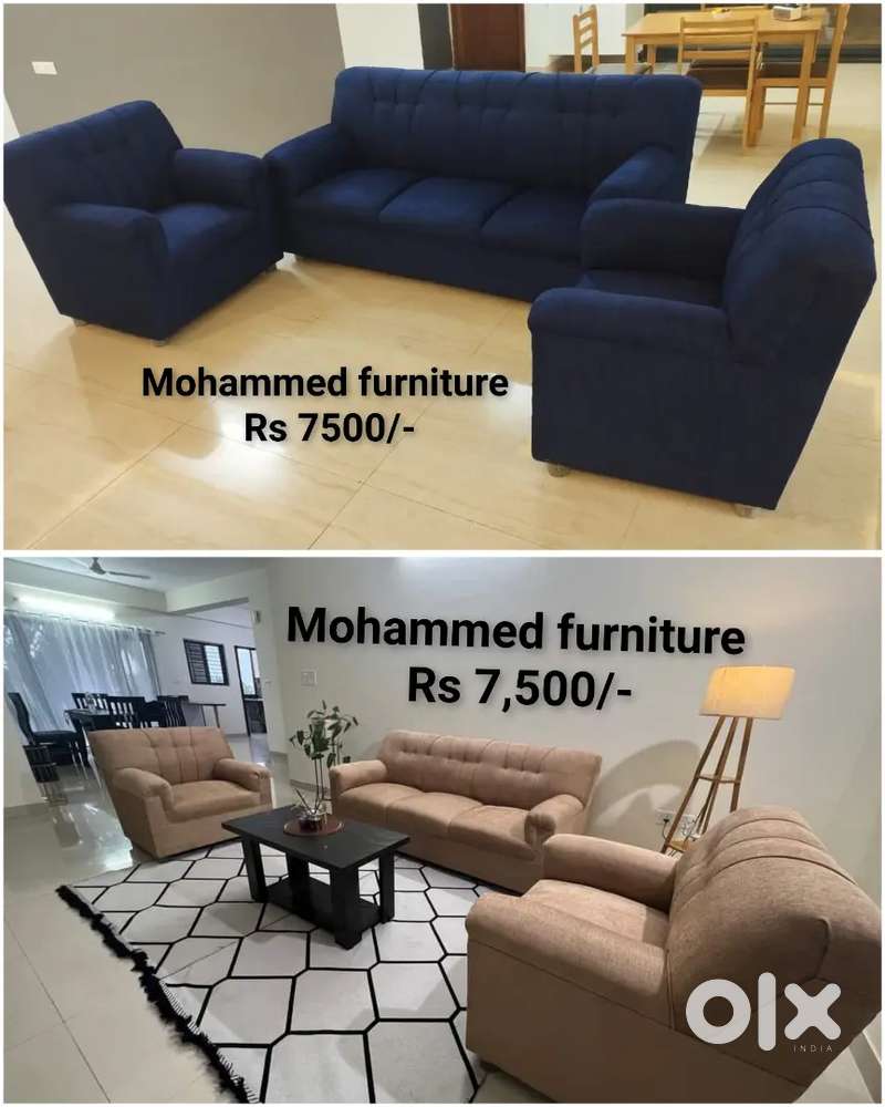 Luxury 3+1+1 Sofa Set  Silver Wood & Velvet Comfort